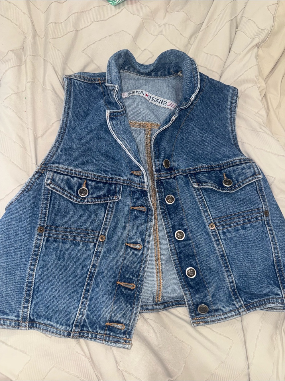 Vintage Blue Denim Vest - Zena Jean